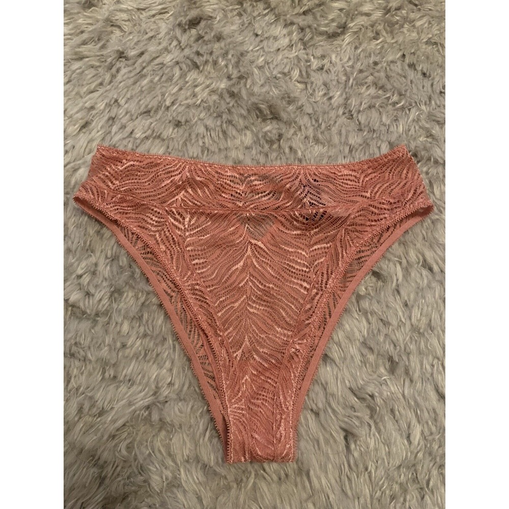 NWT Victoria's Secret‎ Very Sexy Brazilian Panties Pink Lace Sz L